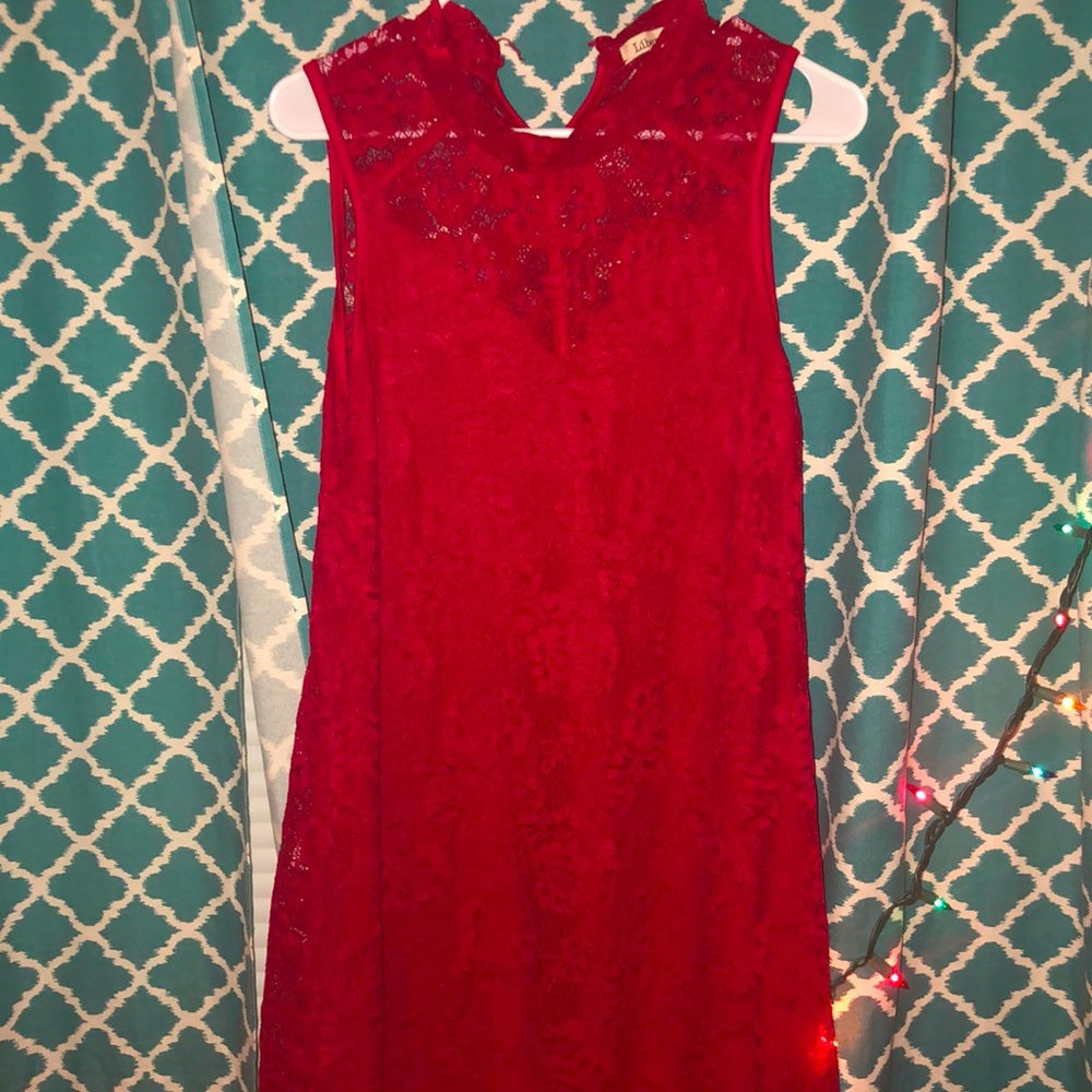 A red long dress
